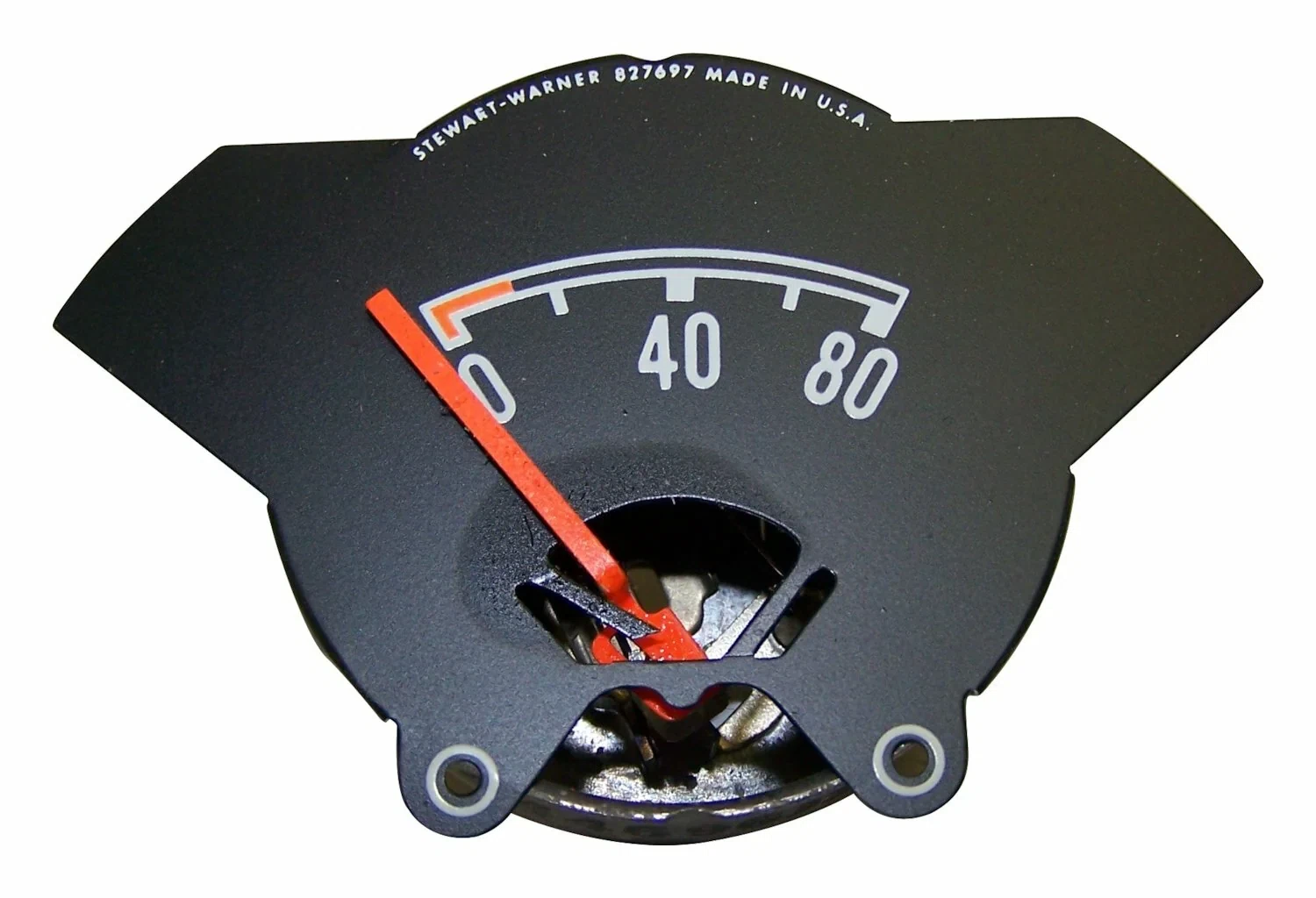 Vintage - Metal Black Oil Pressure Gauge - J8126929